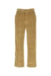 Burberry Corduroy Pant With Embroidered Plaid Pattern In Multi