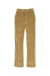 Burberry Corduroy Pant With Embroidered Plaid Pattern In Multi