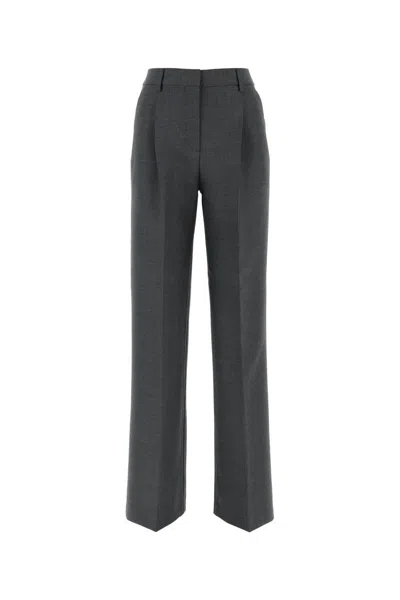 Burberry Straight-cut Tailored Trousers In Grey