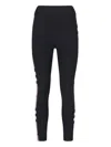 Burberry Womens Black Madden Check-panels Stretch-woven Leggings In Black