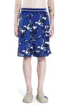 Burberry Elastic Stripe Waist Patterned Shorts In Blue