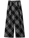 Burberry Pleated Checked Wool Straight-leg Pants In Monochrome Ip Check