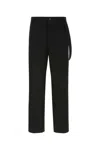 Burberry Black Cotton Wide-leg Pant In Black