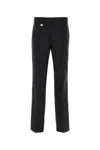 Burberry Suit Pants In Navy Blue Wool. Straight-leg Cut. Zippered Closure And Belt Clip. In Black