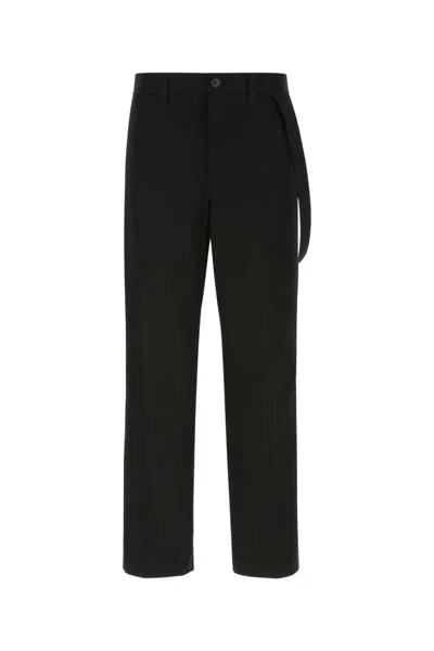 Burberry Men Black Cotton Wide-leg Pant