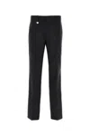 Burberry Suit Pants In Navy Blue Wool. Straight-leg Cut. Zippered Closure And Belt Clip. In Black