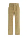 Burberry Sand-coloured Check Corduroy Trousers In Brown