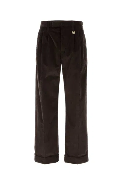 Burberry Relaxed Fit Trousers Cuffed Hem In Brown