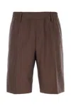 Burberry Bermuda In Lana Marrone Uomo In Brown