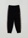 Burberry Jackson Check Trim Cotton Jogging Pants In Black