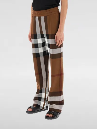 Burberry Check Track Pants In Brown