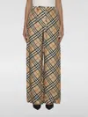 Burberry Check Silk Wide-leg Pants In Beige