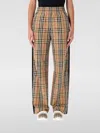 Burberry Checked Pattern Wide Leg Trousers In Brown