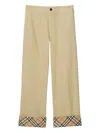 Burberry Classic Straight-leg Pants With Distinctive Check Cuffs In Neutral