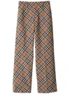 Burberry Tailored Wool Blend Trousers With Nova Check Pattern In Multicolour