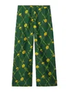 Burberry Dandelion Floral-print Flared Trousers In Green
