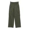 Burberry Khaki Check Trim Gabardine Cargo Pants In Green