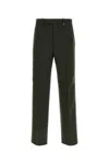 Burberry Wool Trousers With Back Pockets And Belt Loops In Green