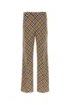 Burberry Wool Blend Trouser With Iconic Check Print In Lindenipcheck