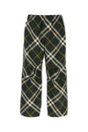 Burberry Tartan Patterned Nylon Sweatpants With Drawstringed Ankle In Printed