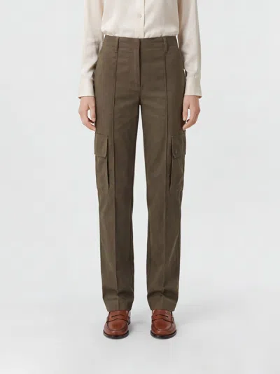 Burberry Pants Woman Color Green In Burgundy