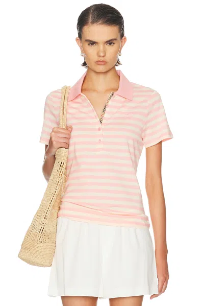 Burberry Parisa Polo Top In Pink
