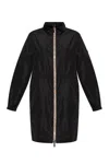 Burberry Drawstring Waist High Collar Parka In Black
