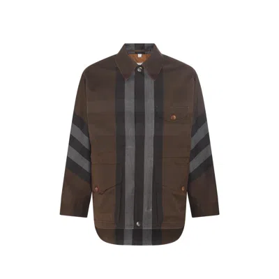 Burberry Parka Jacket Women In Brown