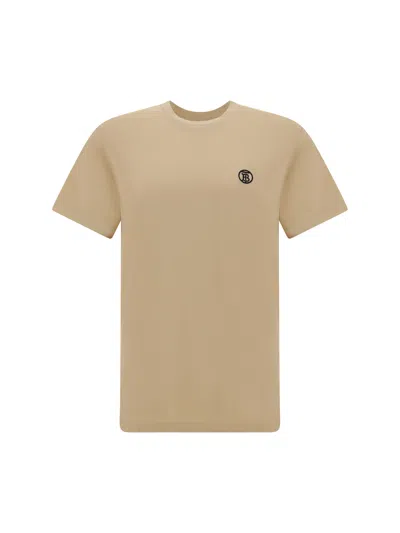 Burberry Beige Organic Cotton T-shirt In Soft Fawn