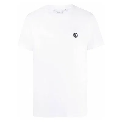 Burberry Parker Tb Logo Cotton T-shirt In White
