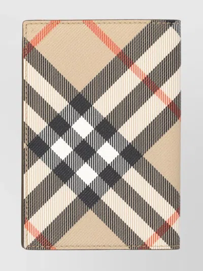 Burberry Passport Holder Folded Checkered Pattern