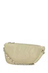 Burberry Pastel Green Leather Micro Shield Crossbody Bag In Hunter