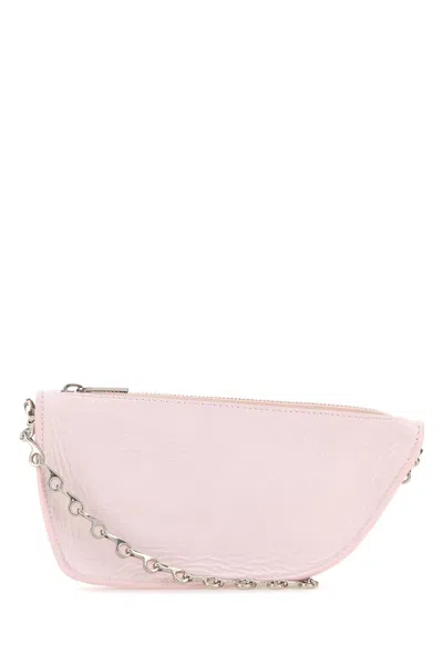 BURBERRY PASTEL PINK LEATHER MICRO SHIELD SHOULDER BAG