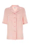 Burberry Ekd Jacquard Silk Shirt Woman Shirt Pink Size 6 Silk