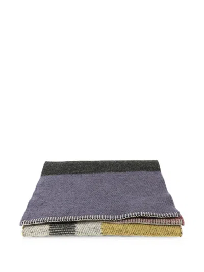 Pre-owned Burberry Patchwork-pattern Wool Scarf In Grey