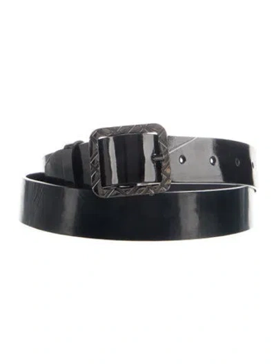 Pre-owned Burberry Patent Leather Belt In Black
