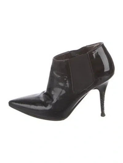 Pre-owned Burberry Patent Leather Boots In Black