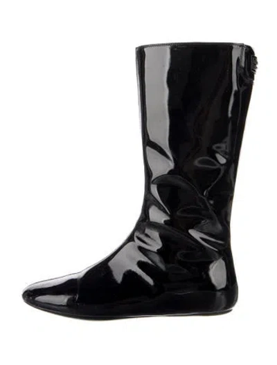 Pre-owned Burberry Patent Leather Boots In Black