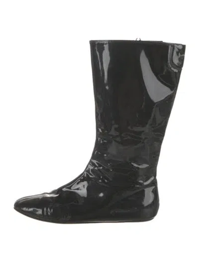 Pre-owned Burberry Patent Leather Boots In Black