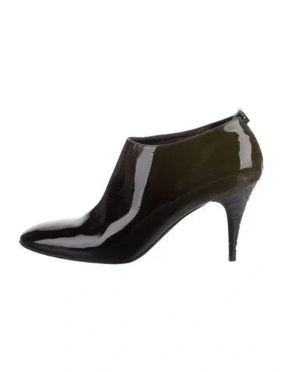 Pre-owned Burberry Patent Leather Boots In Green