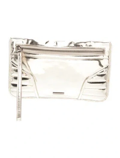 Pre-owned Burberry Patent Leather Clutch In Gold