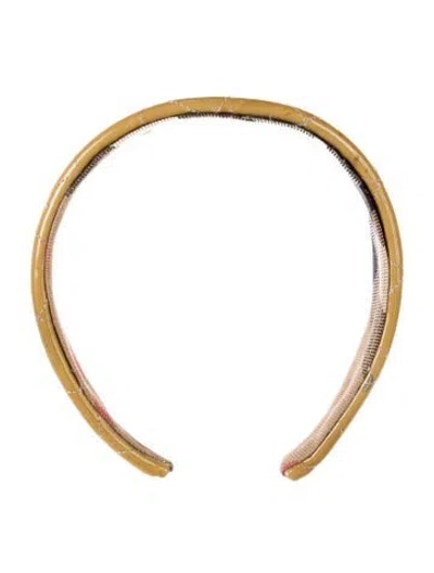 Pre-owned Burberry Patent Leather Hair Band In Yellow