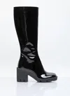 Burberry Stride Patent Leather Knee-high Boots In Black