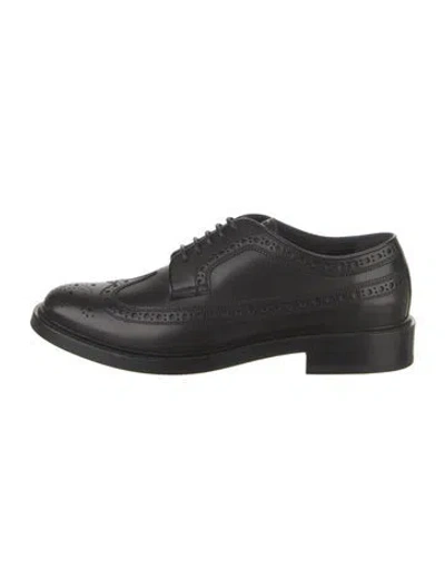 Pre-owned Burberry Patent Leather Lasercut Accents Brogues In Black