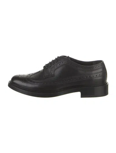 Pre-owned Burberry Patent Leather Lasercut Accents Brogues In Black