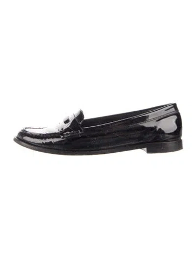 Pre-owned Burberry Patent Leather Loafers In Black