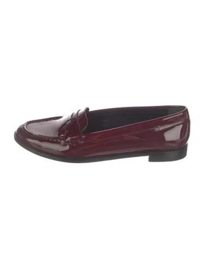 Pre-owned Burberry Patent Leather Loafers In Burgundy