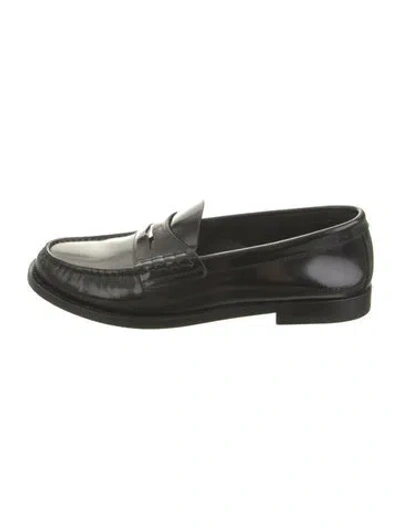 Pre-owned Burberry Patent Leather Loafers In Green