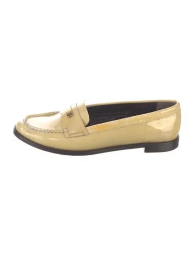Pre-owned Burberry Patent Leather Loafers In Neutrals