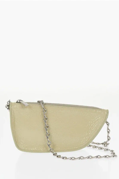 BURBERRY PATENT LEATHER MICRO SHIELD SLING BAG WITH CHAIN SHOULDER ST